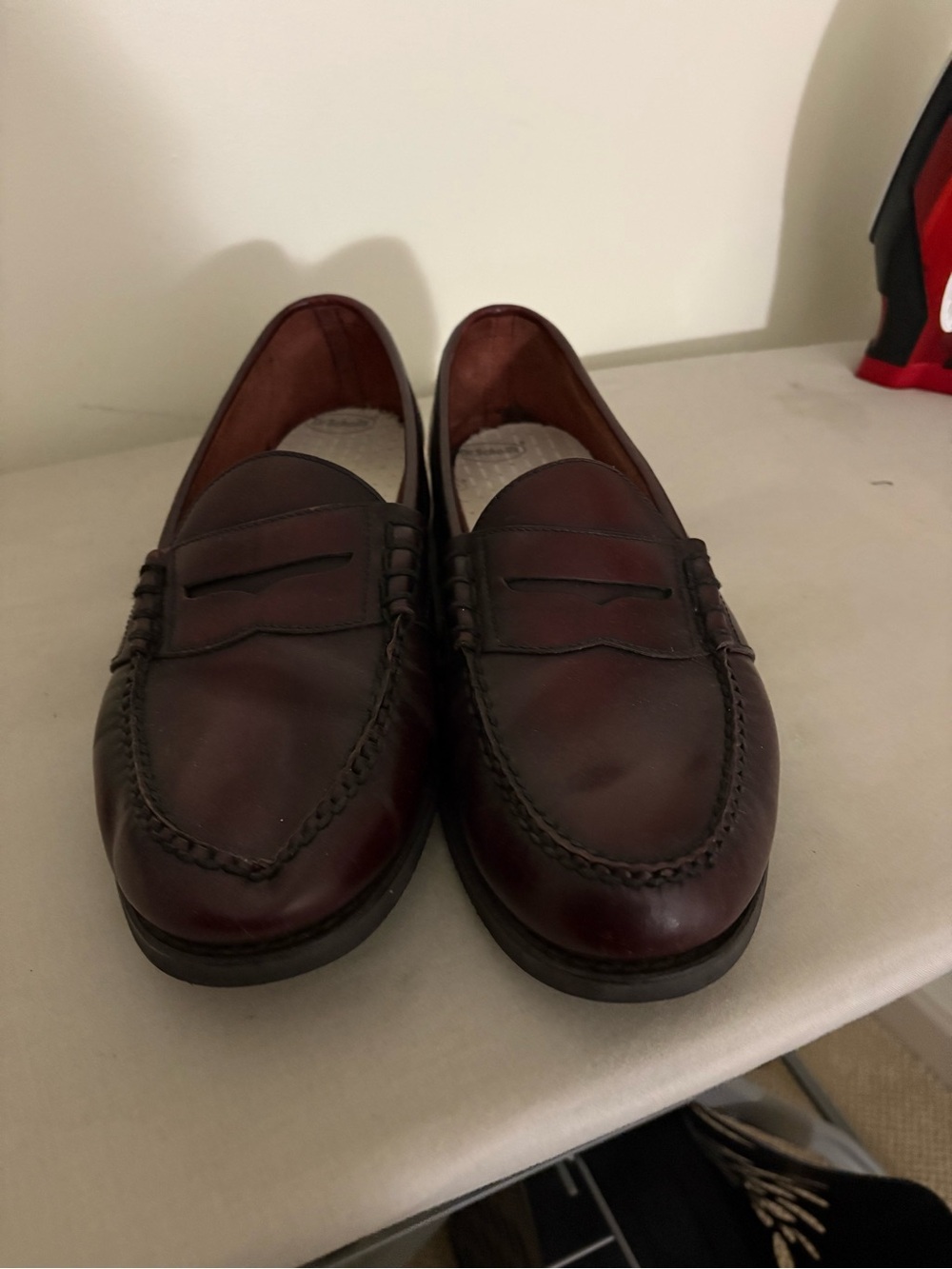 Rockport Men's Burgundy Leather Penny Loafers